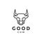 Minimal head cow modern logo design