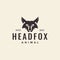 Minimal head fox hipster logo design vector graphic symbol icon illustration creative idea