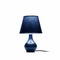 Minimal Indigo Lamp: A Blue Candle Shaped Lamp On White Background