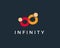 Minimal infinity people logo template - vector illustration