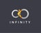 Minimal infinity people logo template - vector illustration