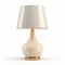 Minimal Ivory Lamp With Gold Base - Realistic And Detailed Rendering