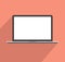 Minimal Laptop Illustration Isolated Technology Modern Device Blank Display Flat Icon Vector Mockup Template