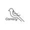 Minimal line bird canary logo symbol icon vector graphic design illustration idea creative