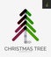 Minimal line design logo, Christmas tree icon