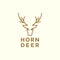 Minimal line head deer horns logo