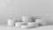Minimal luxury white marble design Cylinder circle box podium in white concrete wall background