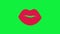 Minimal motion gif design. Fashion red Sexy Lips Kiss Green screen