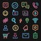 Minimal neon social network icon set