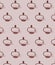 Minimal pattern made of retro candle holder against the pastel pink background