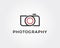 Minimal photography logo template - vector illustration