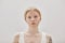 Minimal portrait of ethereal woman with albinism