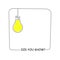 Minimal Quick Tips icon with light bulb. Flat linear trend simple logotype graphic web banner design isolated on white