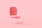 Minimal Red chair on pink background. Business hiring and Job vacancy concept. 3d render illustration