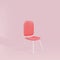 Minimal Red chair on pink background. Business hiring and Job vacancy concept. Vector illustration