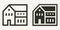 Minimal residential building or house icons