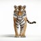 Minimal Retouching: 3d Tiger On White Background