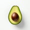 Minimal Retouching: Avocado Half On White Background