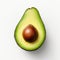 Minimal Retouching: Avocado Half On White Background