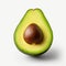 Minimal Retouching Avocado Half On White Background