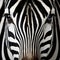 Minimal Retouching Close-up Of Zebra Face With Dynamic Symmetry