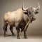 Minimal Retouching: Earthy Colored Bull With Horns In Studio Shot