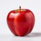 Minimal Retouching: Vibrant Red Apple On White Surface