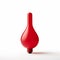 Minimal Scarlet Lamp Shape: Surrealist Ceramic Red Bulb On White Background