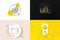 Minimal set of Coins, Wallet and Vacancy line icons. For web development. Vector