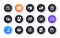 Minimal set of Financial documents, Bitcoin graph and Payment methods flat icons for web development. For design Vector