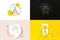 Minimal set of Ice cream, Christmas tree and Cross sell line icons. For web development. Vector