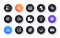 Minimal set of Voice wave, Cogwheel and 360 degrees flat icons for web development. For design. Vector