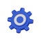 Minimal settings cogwheel gear icon. 3d render isolated illustration