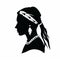 Minimal Silhouette Portrait Of Tsimshian Woman With Feather