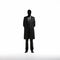 Minimal Specter: Realistic Silhouette Of A Man In Black Coat And Tie