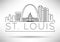 Minimal St. Louis Linear City Skyline with Typographic Design