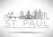 Minimal St. Paul City Linear Skyline with Typographic Design