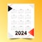 minimal style 2024 annual calendar template for event planner