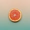 Minimal style, creative layout orange and grapefruit. Flat lay. Food concept. Half an orange on turquoise pink background.