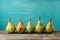 Minimal Style Pears on Rustic Wooden Background AI Generated