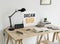 Minimal style workspace with a wording Dream big