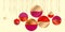 Minimal stylish red and pink xmas tree balls