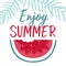 Minimal summer illustration with slice watermelon and lettering.