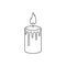 Minimal thin line candle icon