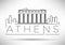 Minimal Vector Athens City Linear Skyline with Typographic Design