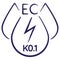 Minimal vector icon of the Electrical Conductivity EC, calibration k0.1