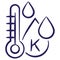 Minimal vector icon of the fluid temperature in degrees Kelvin, isolated