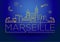 Minimal Vector Marseille City Linear Skyline with Typographic Design