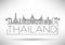 Minimal Vector Thailand City Linear Skyline with Typographic Design