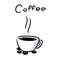 Minimalism cup hot coffee grains cartoon